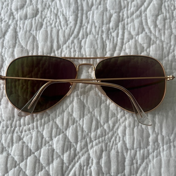 Ray-Ban Gold Frame Sunglasses with Pink Purple Lenses - Picture 6 of 6